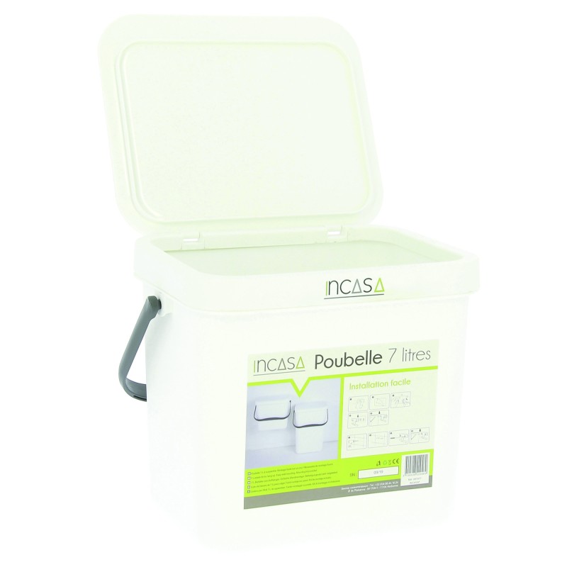 PETITE POUBELLE BLANCHE 7 LITRES  INCASA