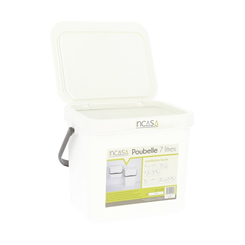 PETITE POUBELLE BLANCHE 7 LITRES  INCASA