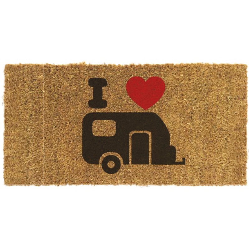 TAPIS COCO I LOVE CAMPER 25x50 cm MODELE CARAVANE