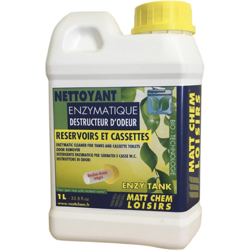 NETTOYANT ENZYMATIQUE DESTRUCTEUR D'ODEUR 1L RESERVOIR ET CASSETTE